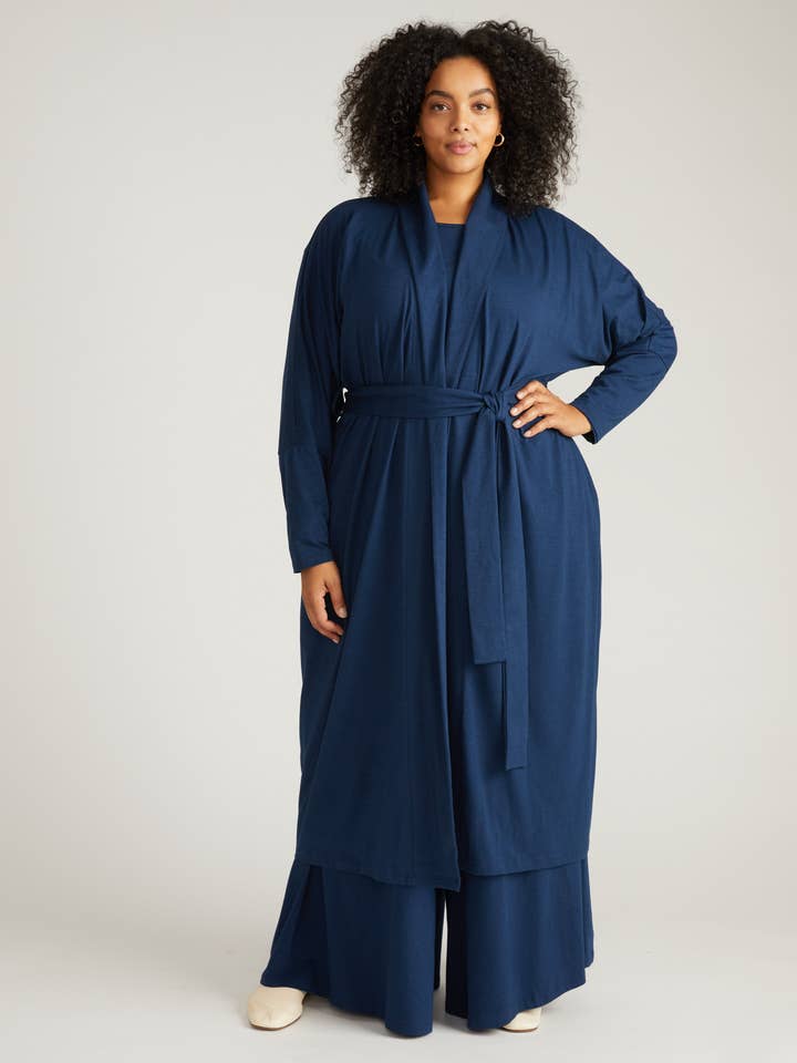 Daphne Lounge Robe - Pageant Blue for wholesale by Universal Standard