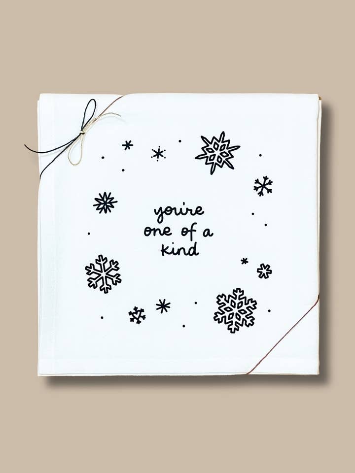 Je bent een unieke theedoek met meelzak voor wholesale door Smiles + Heart