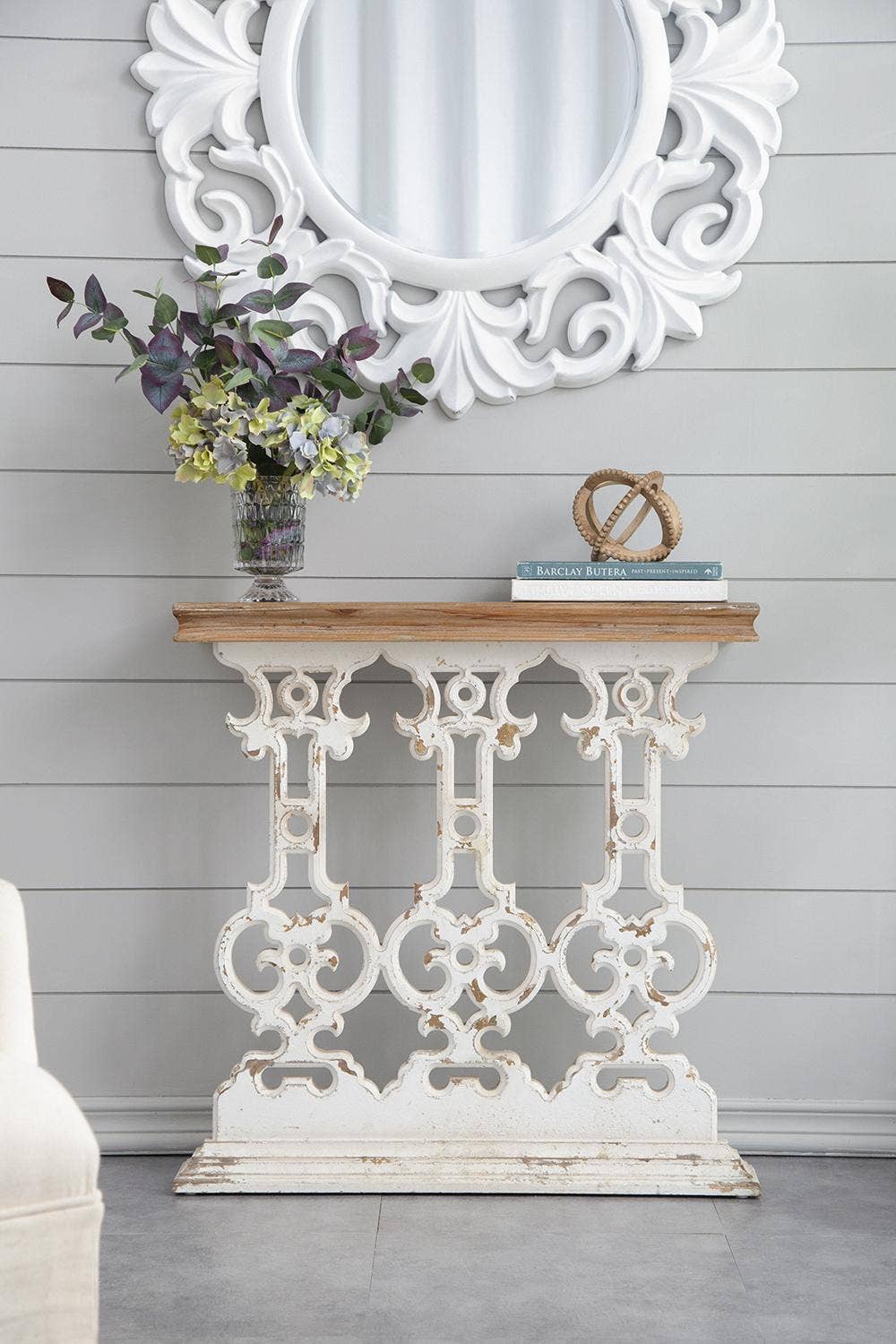A&B Home Group Inc. - Vente Console - Table console vintage classique blanc lavé 32x12x32"6