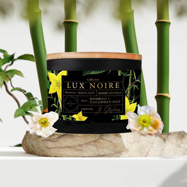 Artful Scents - Wholesale Jar/Filled Candle - Lux Noire - Bamboo + Cucumber Mist