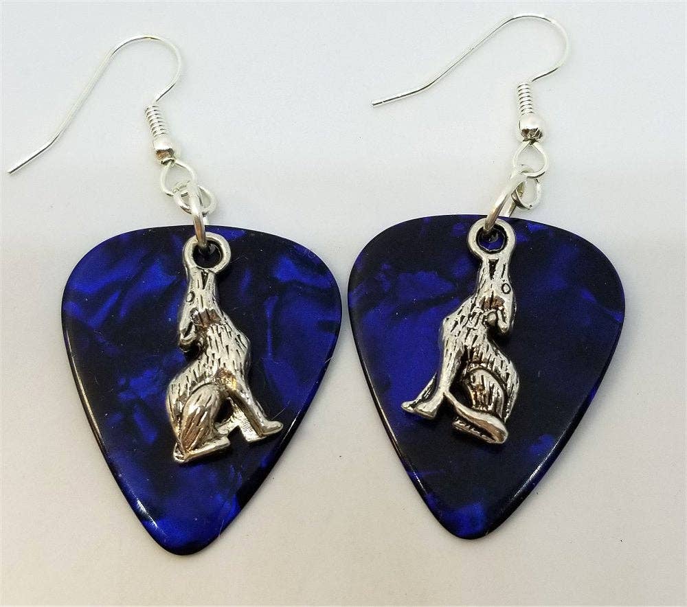 Simply Raevyn - Wholesale Dangle Earrings - Wolf Charm Guitar Pick Earrings18