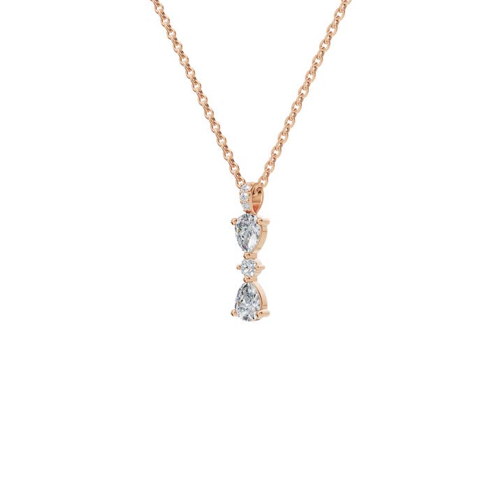 PureYou Jewelry - Wholesale Pendant/charm necklace - Trinity Pear-Cut Diamond Pendant, Diamond Drop Necklace9