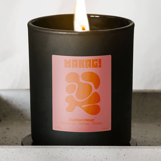 Small Candle Golden Hour - Tobacco, Honey, and Tonka for wholesale by Makagi