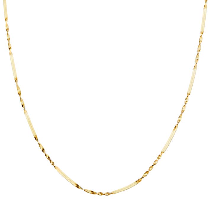 Half Twisted Sterling Silver Chain Necklace Singapore Chain for wholesale by Spero London