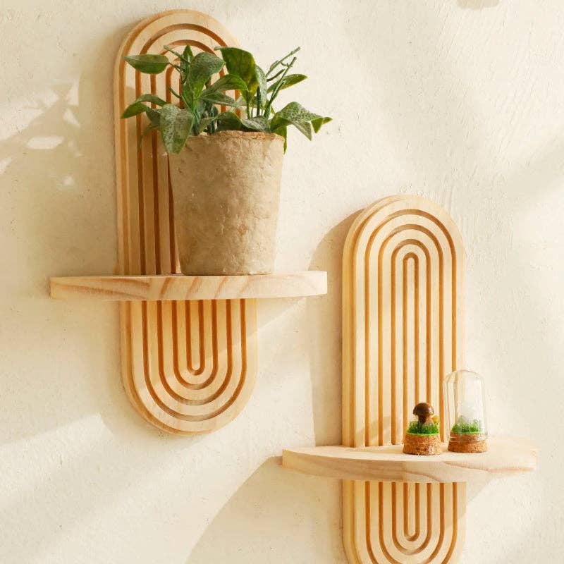 Kiyo Home - Wholesale Muurplank - Geometrische Houten Wandplank | Zwevende Wandplank9