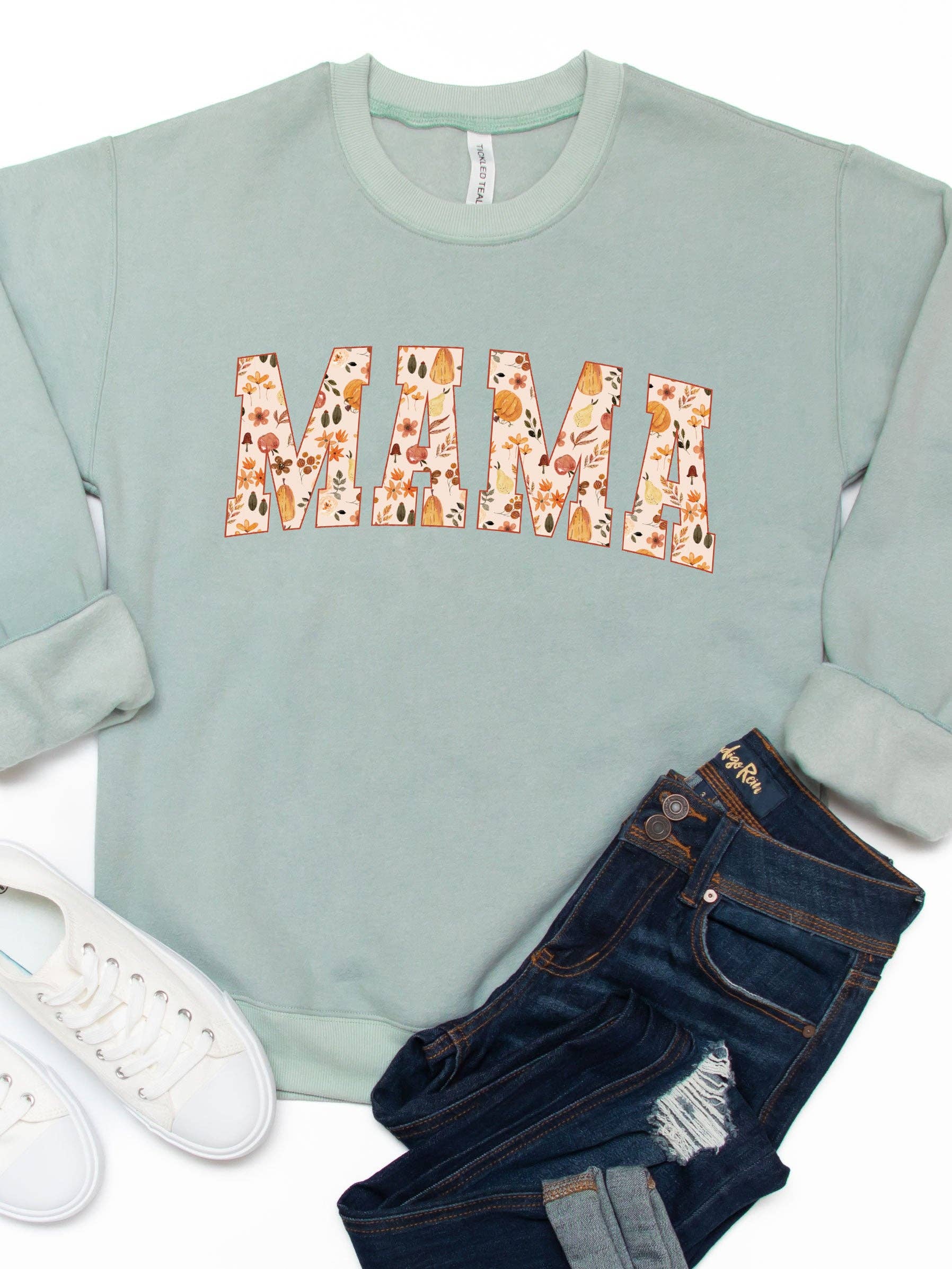 Tickled Teal - Vente Sweat-shirt à imprimés – femme - Chandail à motif graphique Fall Leaf MAMA3