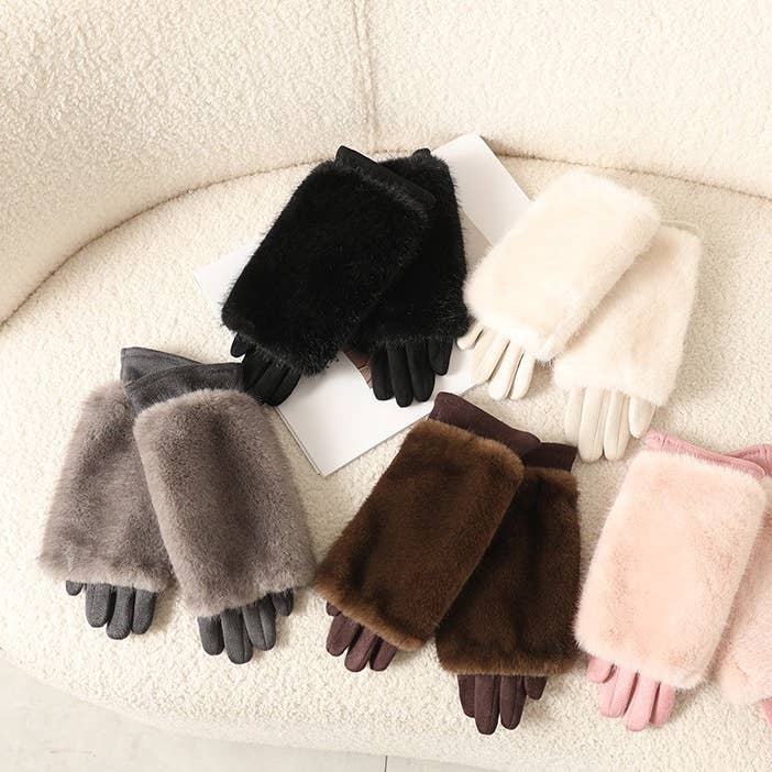 Women's Cute Plush Warm Gloves for wholesale by MKS America