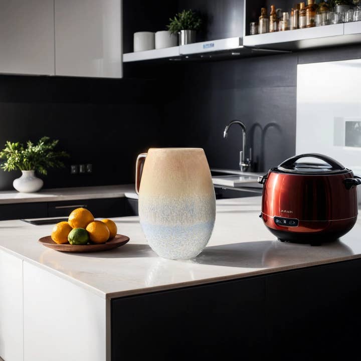 OMBRE Grande vaso oblungo in ceramica - Centrotavola - Estetica da spiaggia - Coastal Chic - Stile Boho - Eclettico - in vendita all'ingrosso su Faire