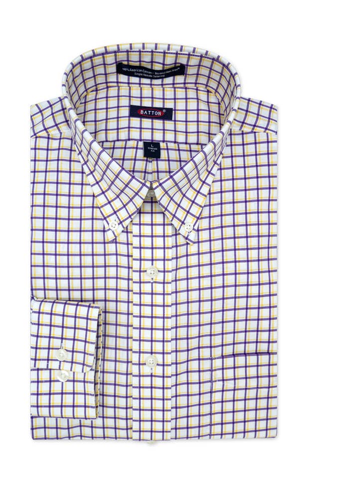 LSU Non-Iron Cotton Sport Shirt for wholesale by Batton