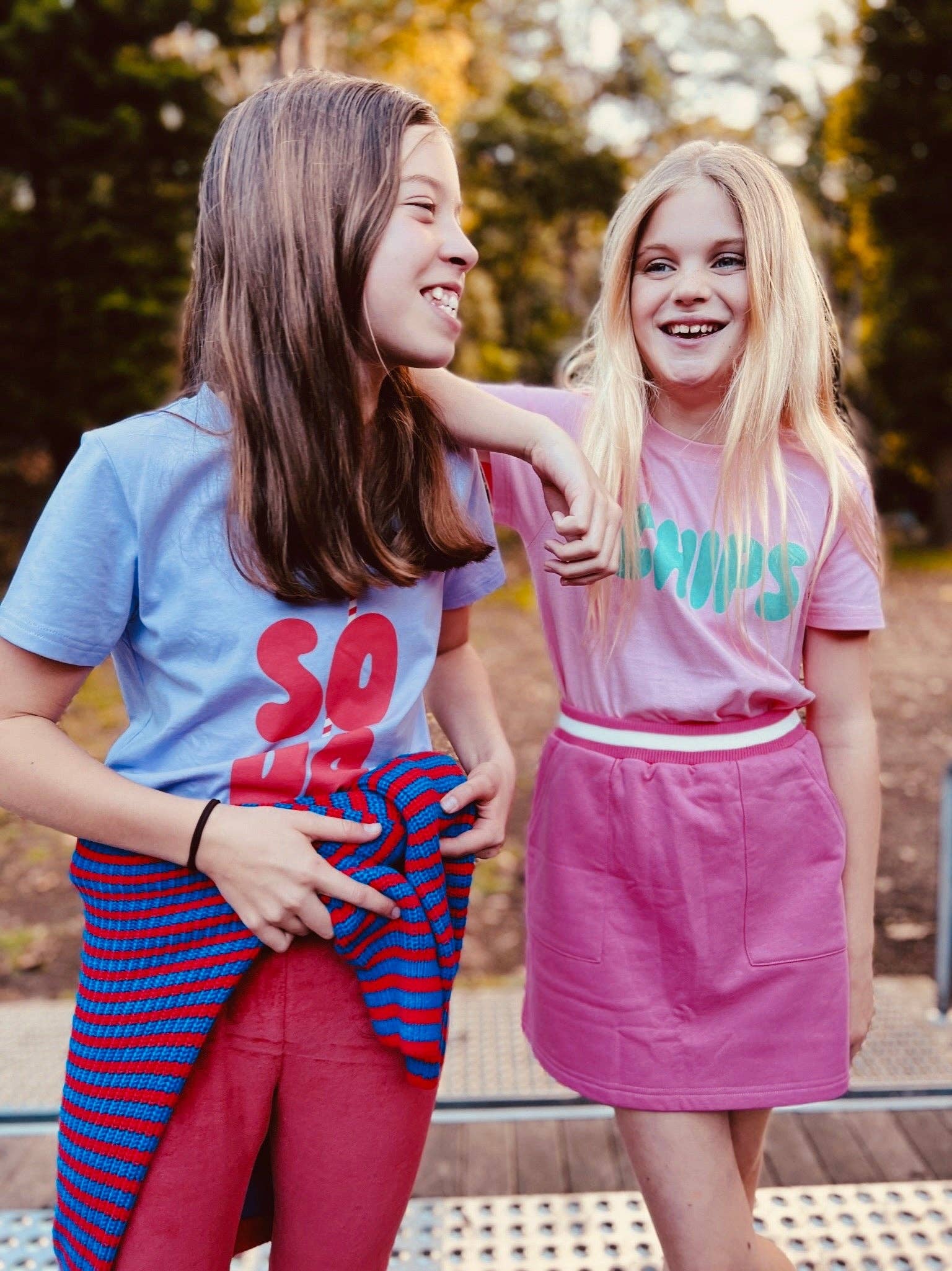 PLAYetc - Wholesale Skirt - Kids - Retro Sport Mini Skirt - Pink3