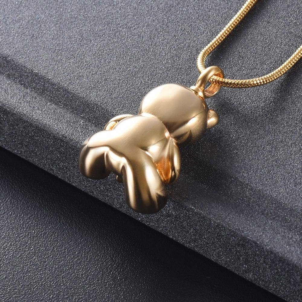 Cherished Emblems - Wholesale Pendant/Charm Necklace - Cute Teddy Bear With Heart Cremation Urn Necklace16