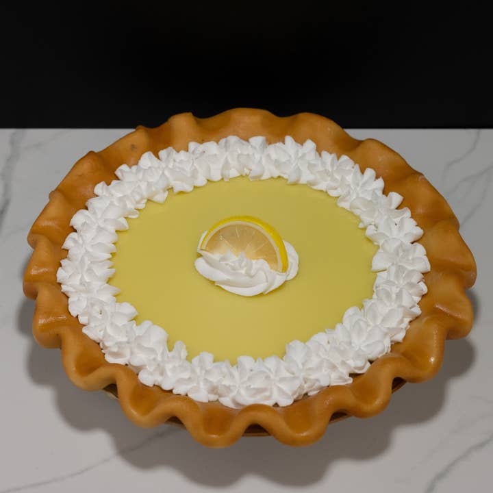 Realistic Decorative Lemon Pie Tabletop Object for wholesale by Just Dough It! Fake Foods
