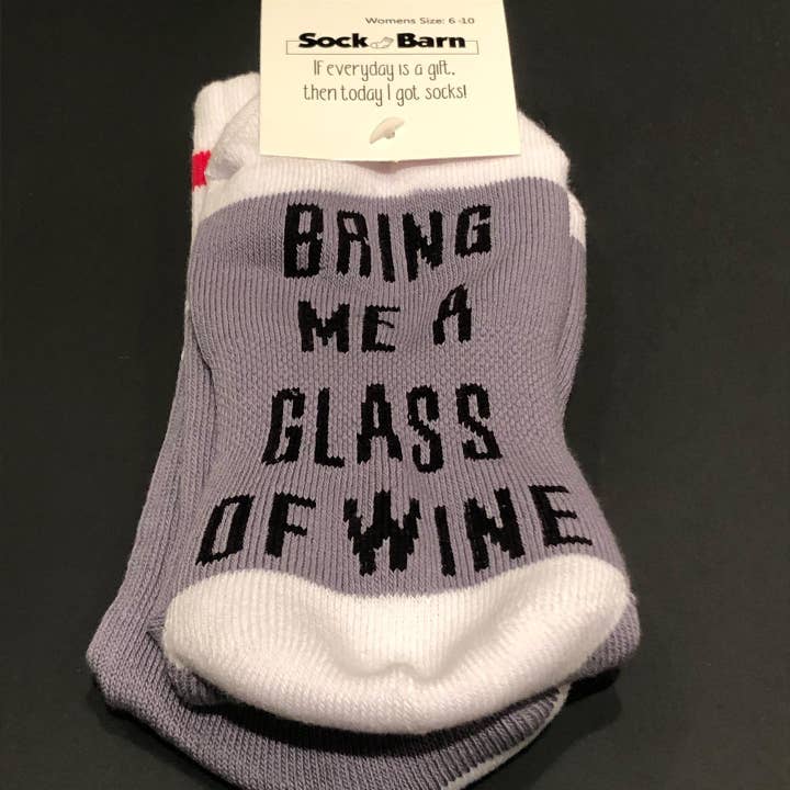 If You Can Read This/Bring Me A Glass Of Wine Socks (Womens) for wholesale by The Sock Barn Canada