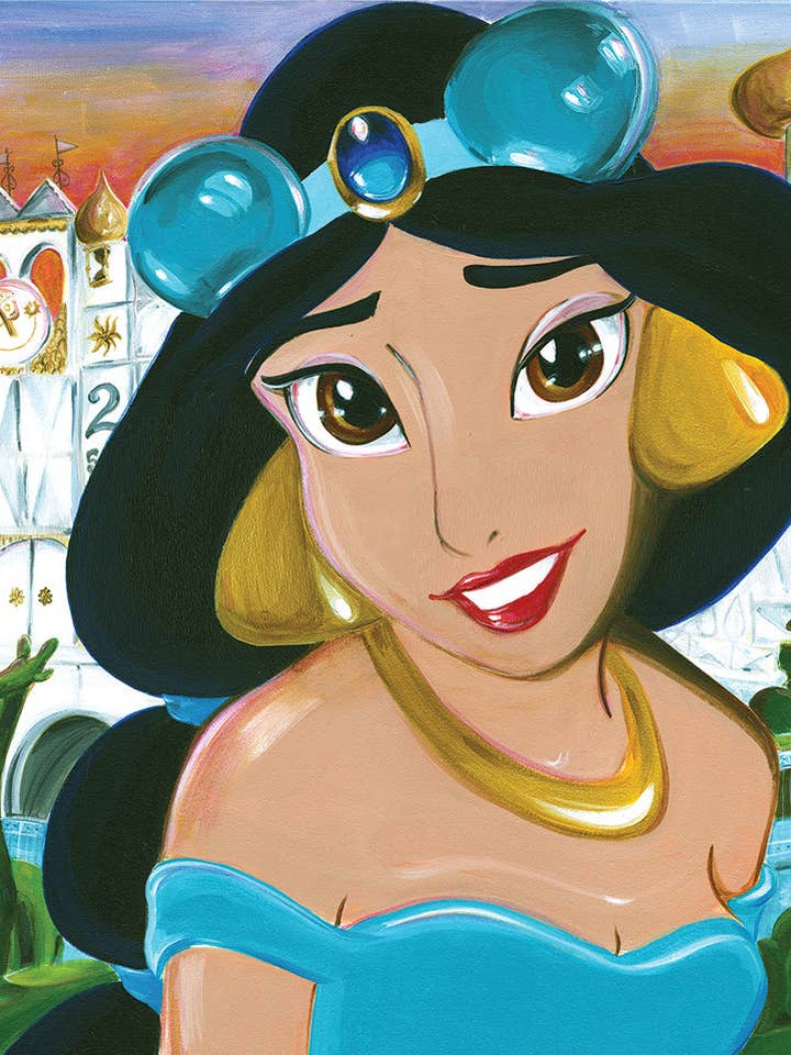 Princesse Jasmine + It's A Small World - Carte de vœux pour la vente par Lisa Penz Art