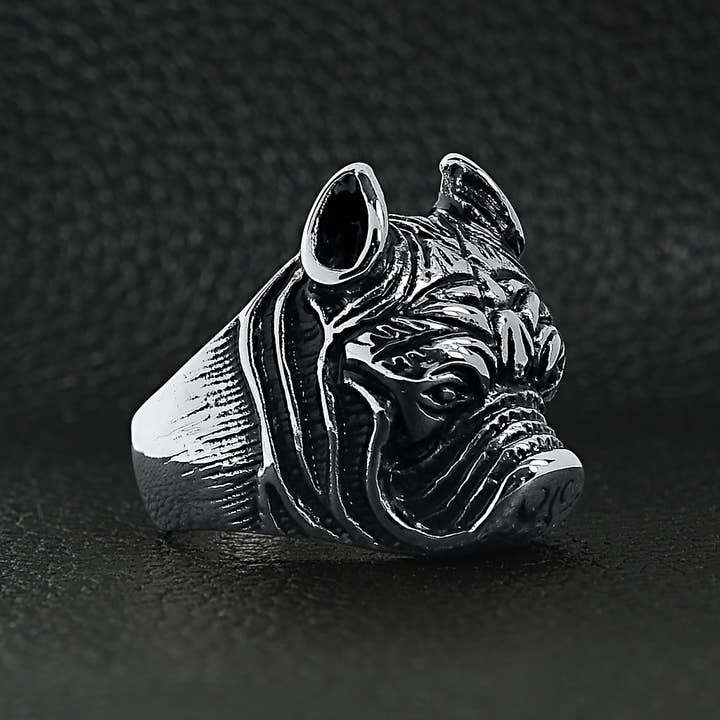 WJW - Wholesale Cocktail/statement ring - Stainless Steel Pit Bull Dog Ring4