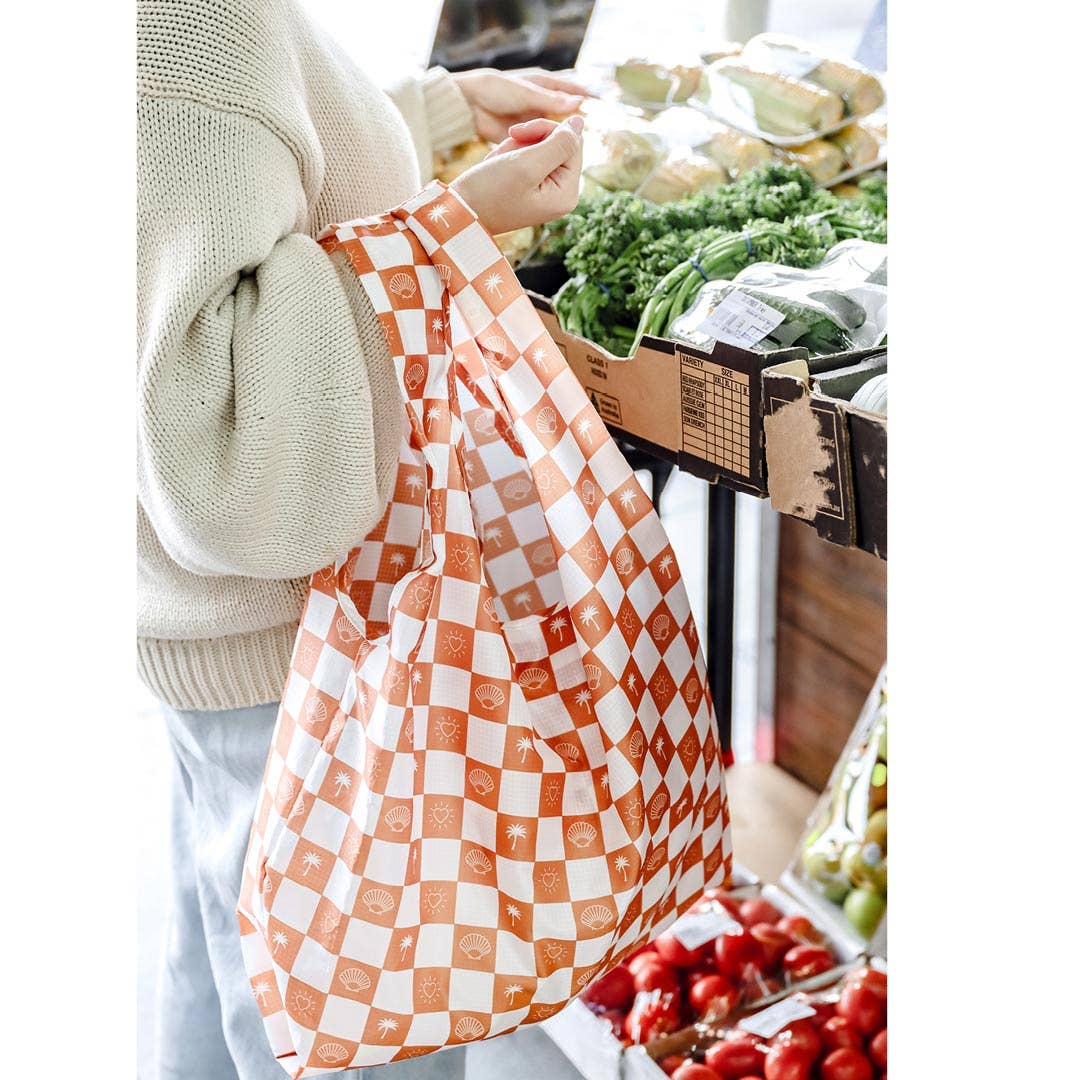 Hello Weekend - Wholesale Grocery/Shopping Bag - Palm Trees, hearts & Shells - Foldable Shopper Bag5