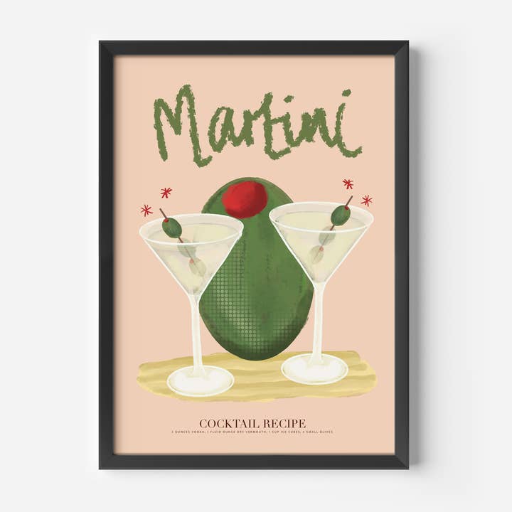 Martini cocktailtryck för wholesale av Illustrated by Weezy