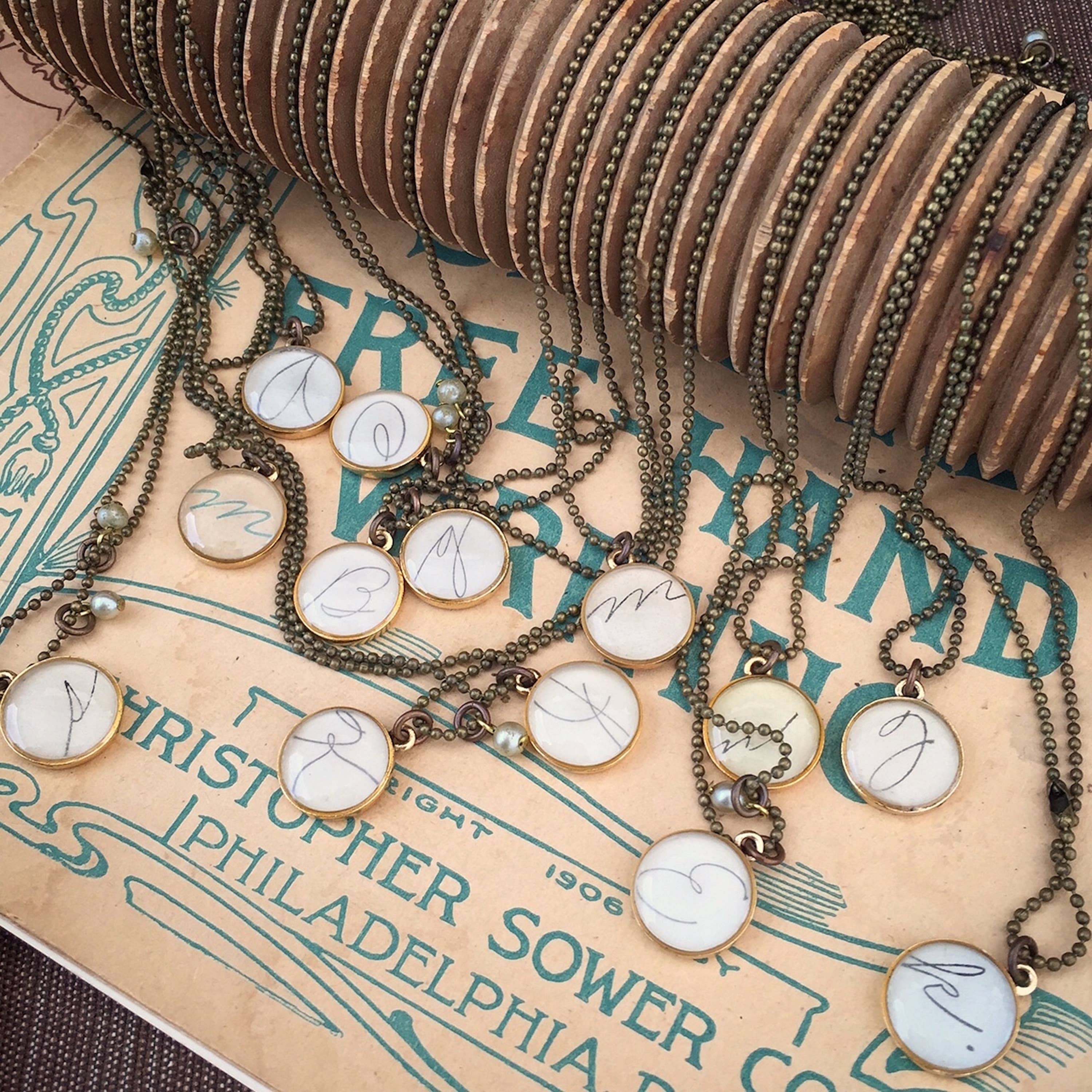 joeyfivecents - Wholesale Pendant/charm necklace - Initial Necklace - cursive, letters, back to school, fall7