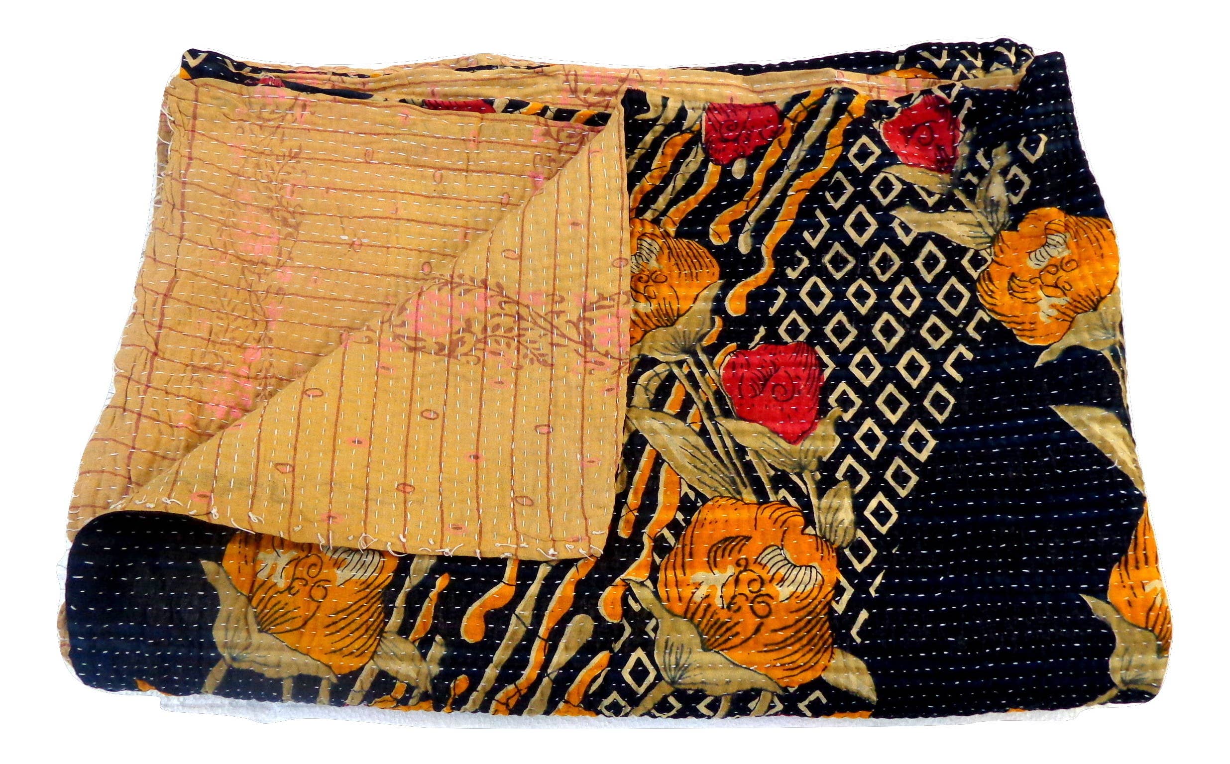 Meghcraft - Wholesale Quilt - Assorted Handmade Bohemian Kantha Hand Stitched Quilt Throw9