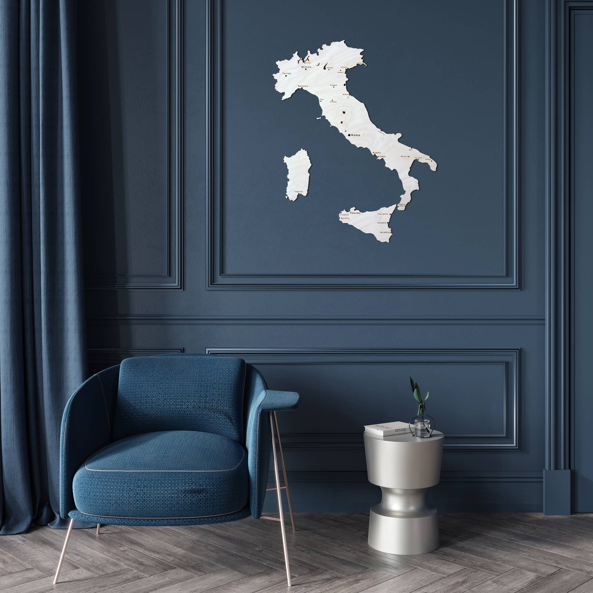 Papurino - Wholesale Wall Accent - Wooden Map of Italy5
