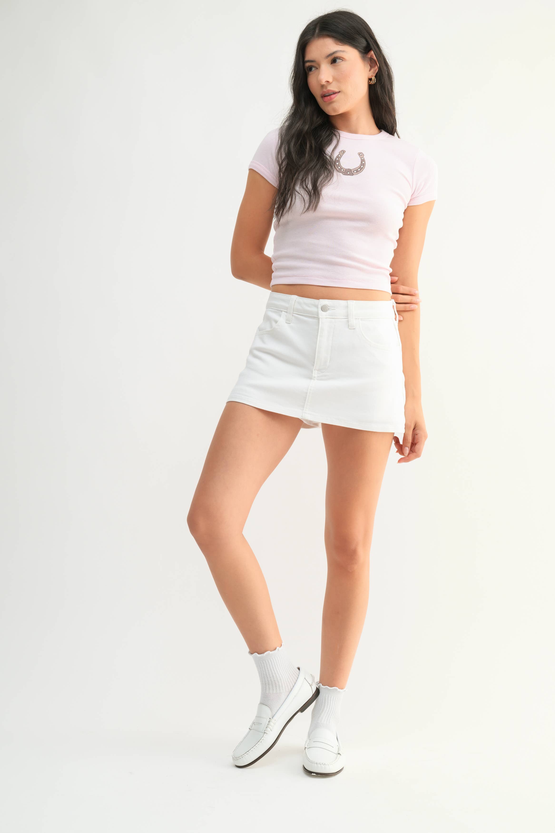 Just USA Jeans - Wholesale Skort - Women's - JT001 - WHT - Denim Skort1