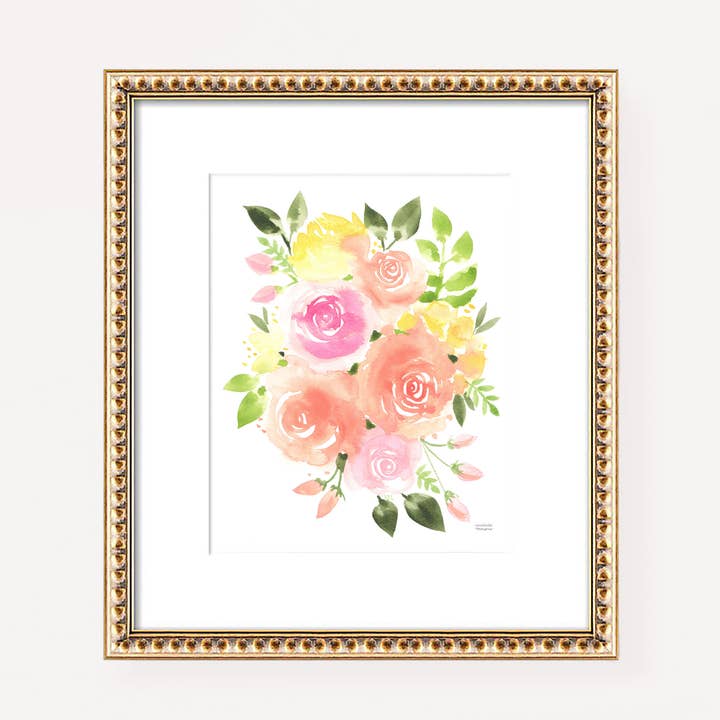 Watercolor Sunshine Bouquet Art Print by Michelle Mospens for wholesale by Michelle Mospens