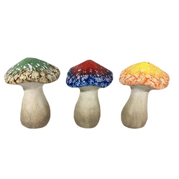 Koppers Home - Wholesale Decorative Tabletop Object - 3 Asst Mushrooms