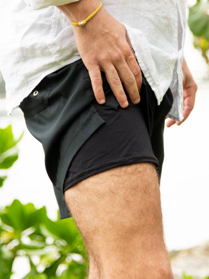 Black The Midnight Dips - All-day Athleisure Short for wholesale on Faire