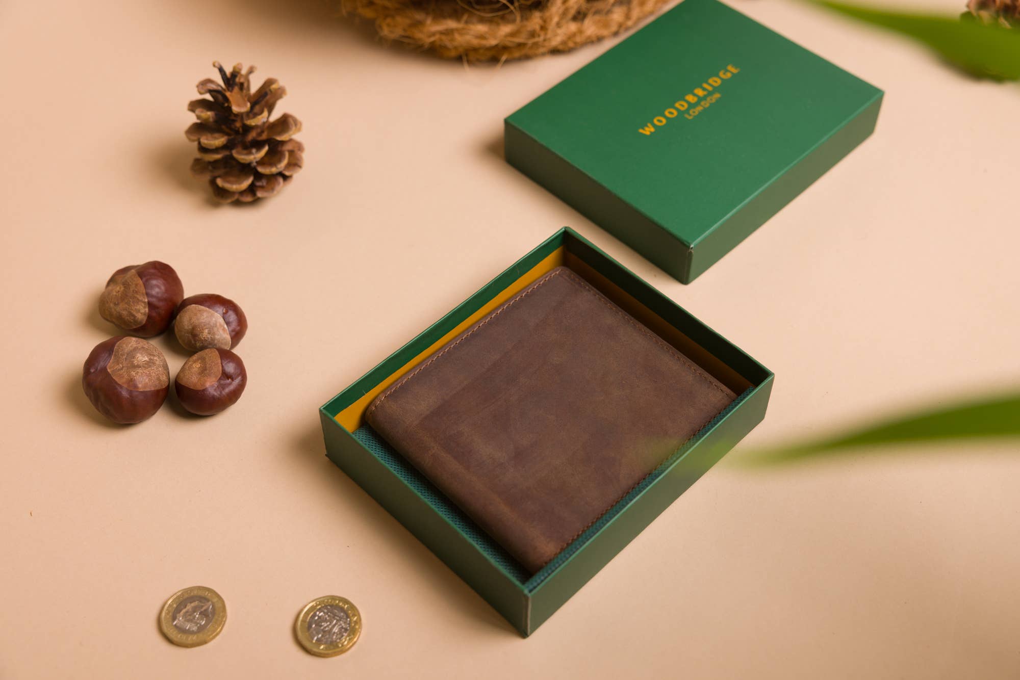 Redbrick - Wholesale Portemonnee - Heren - Woodbridge herenportemonnee van ruw bruin leer met dubbele vouw7