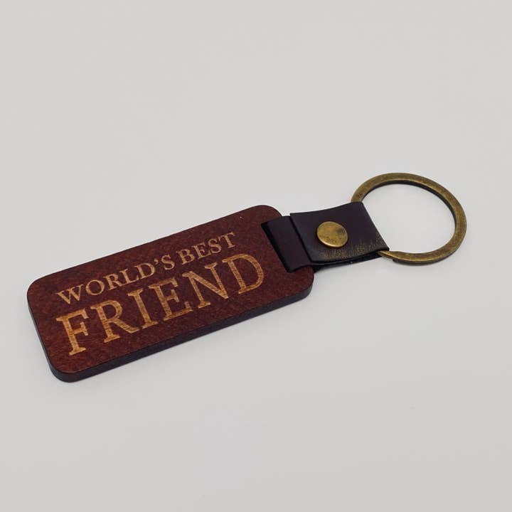 Mio Queena - Wholesale Keychain - Unisex - Leather Wood Pendant Keychain Gift For Dad Mom Friends
