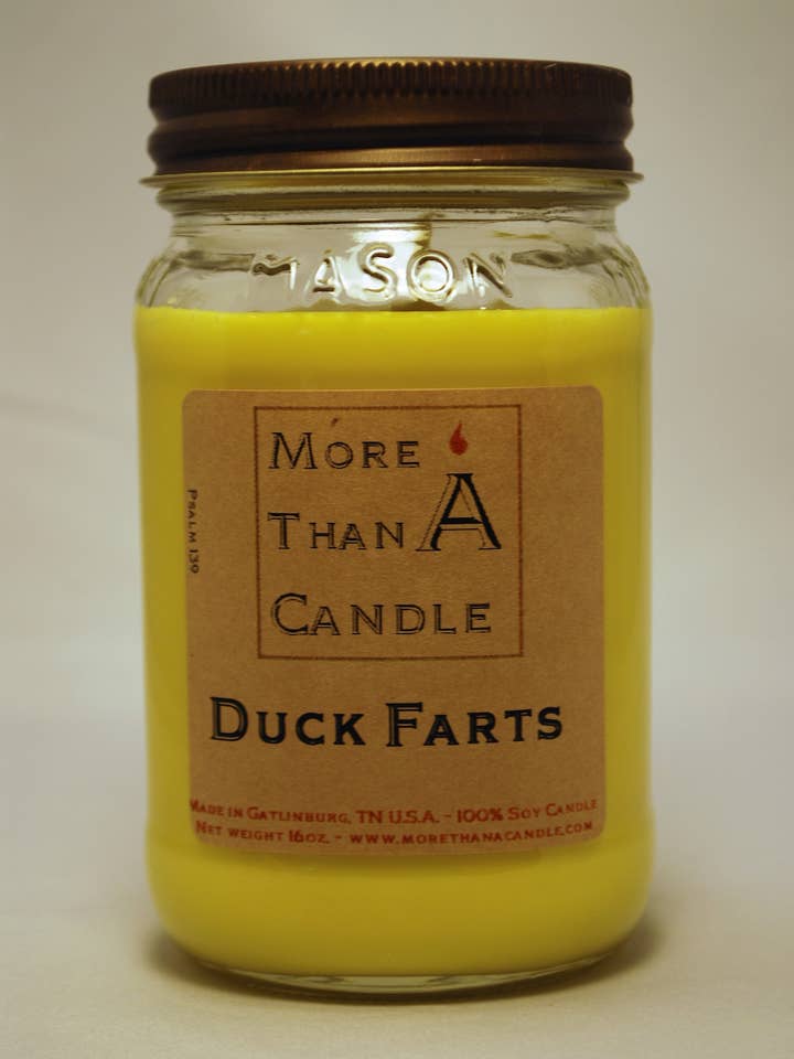 Duck Farts - 16 oz Mason Jar for wholesale by More Than Candle