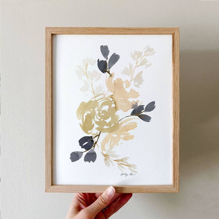 Aquarelkunstdruk „Winter Floral” (ingelijst of niet ingelijst) voor wholesale door Whitney Rain Studio