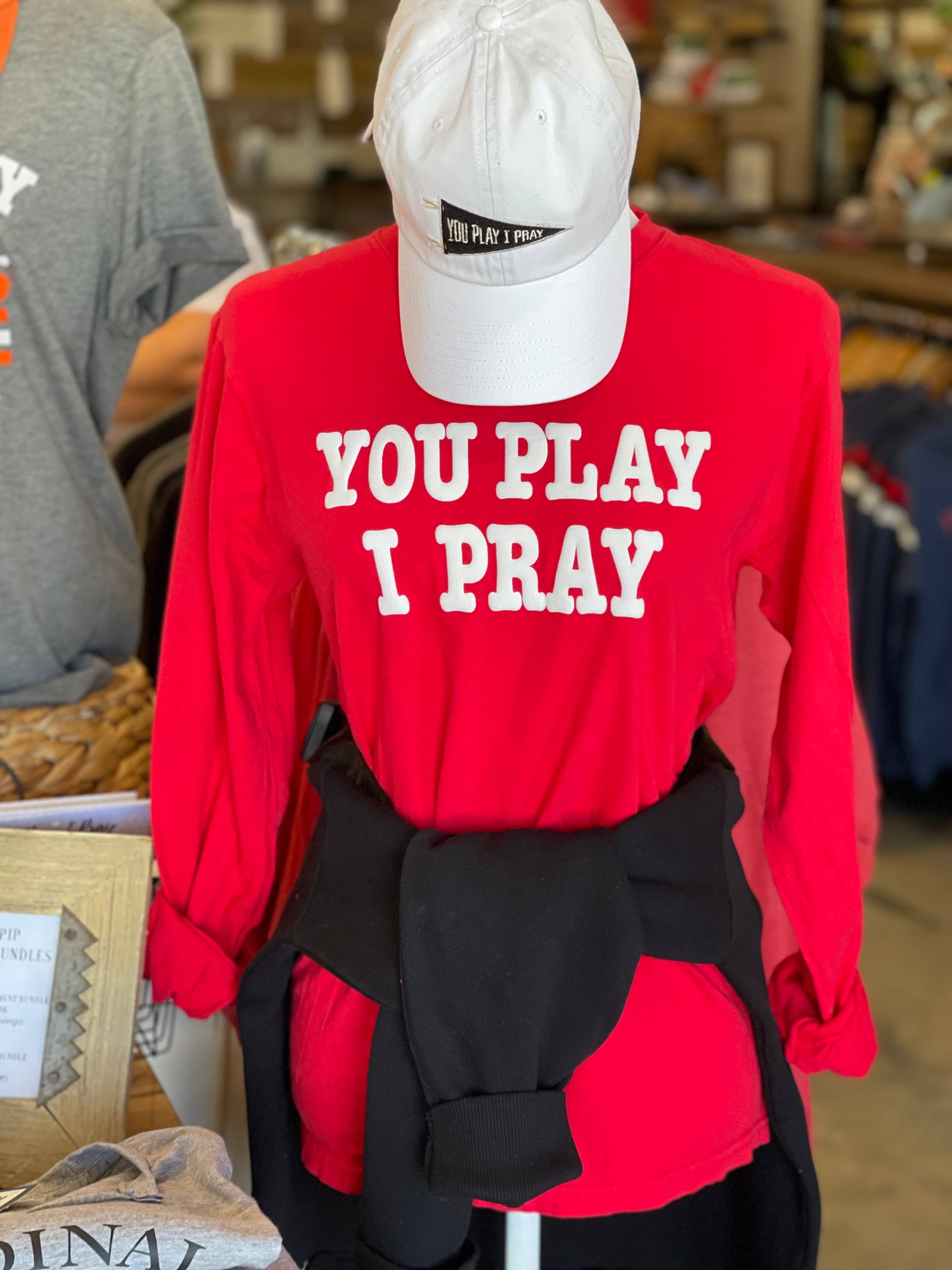 You Play I Pray - Wholesale Baseball Cap - Women's -  Pennant Flag Hat | Sports School Color | GameDay Hat2