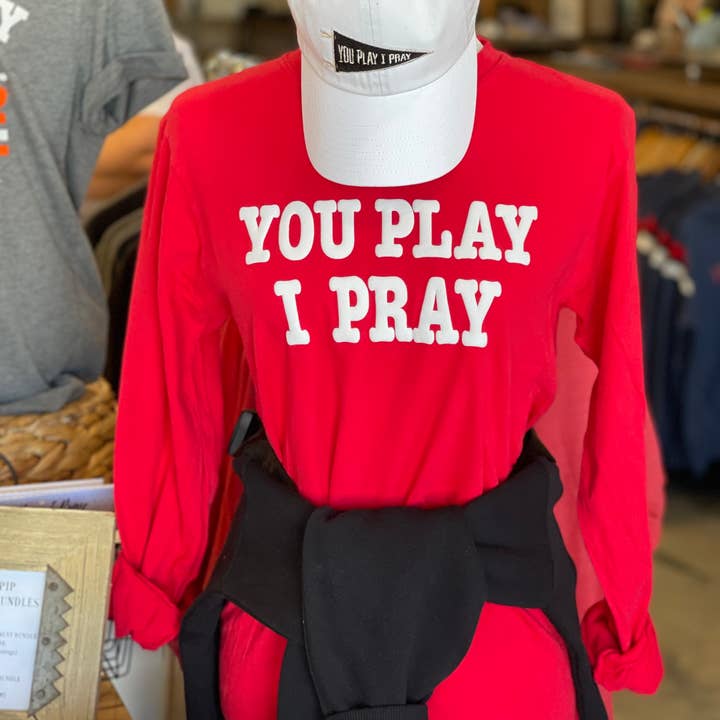 You Play I Pray - Wholesale Baseball Cap - Women's - Pennant Flag Hat | Sports School Color | GameDay Hat2