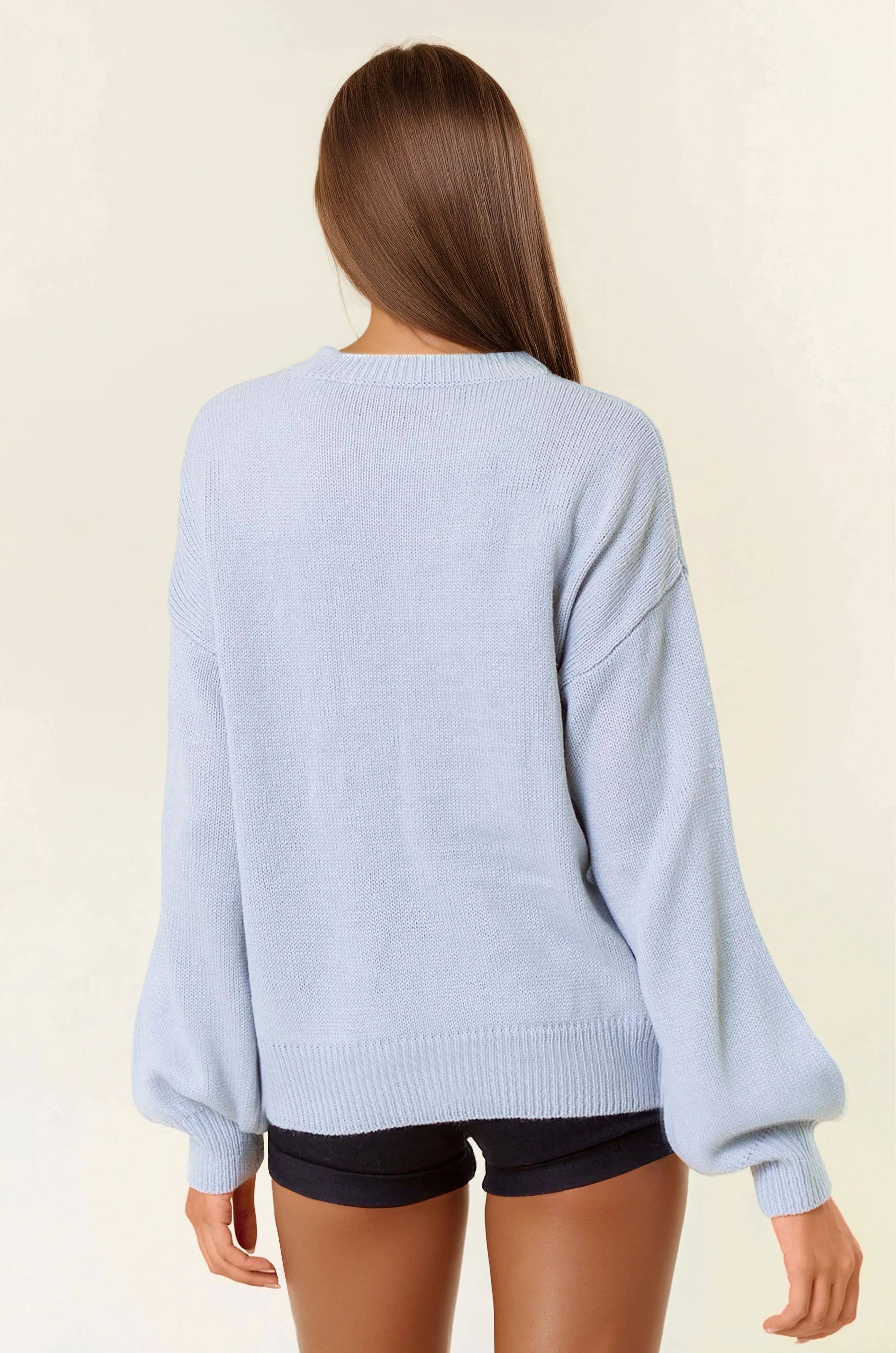 Doe and Rae - Wholesale Knit Sweater - Women's - HELLO FALL Letter Embroidered Oversize Sweater - 43995T-28