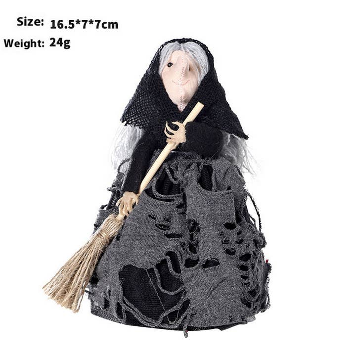ACCITY - Wholesale Tree Topper - Scary Witch Broomstick Halloween Tree Topper_CWMM9863