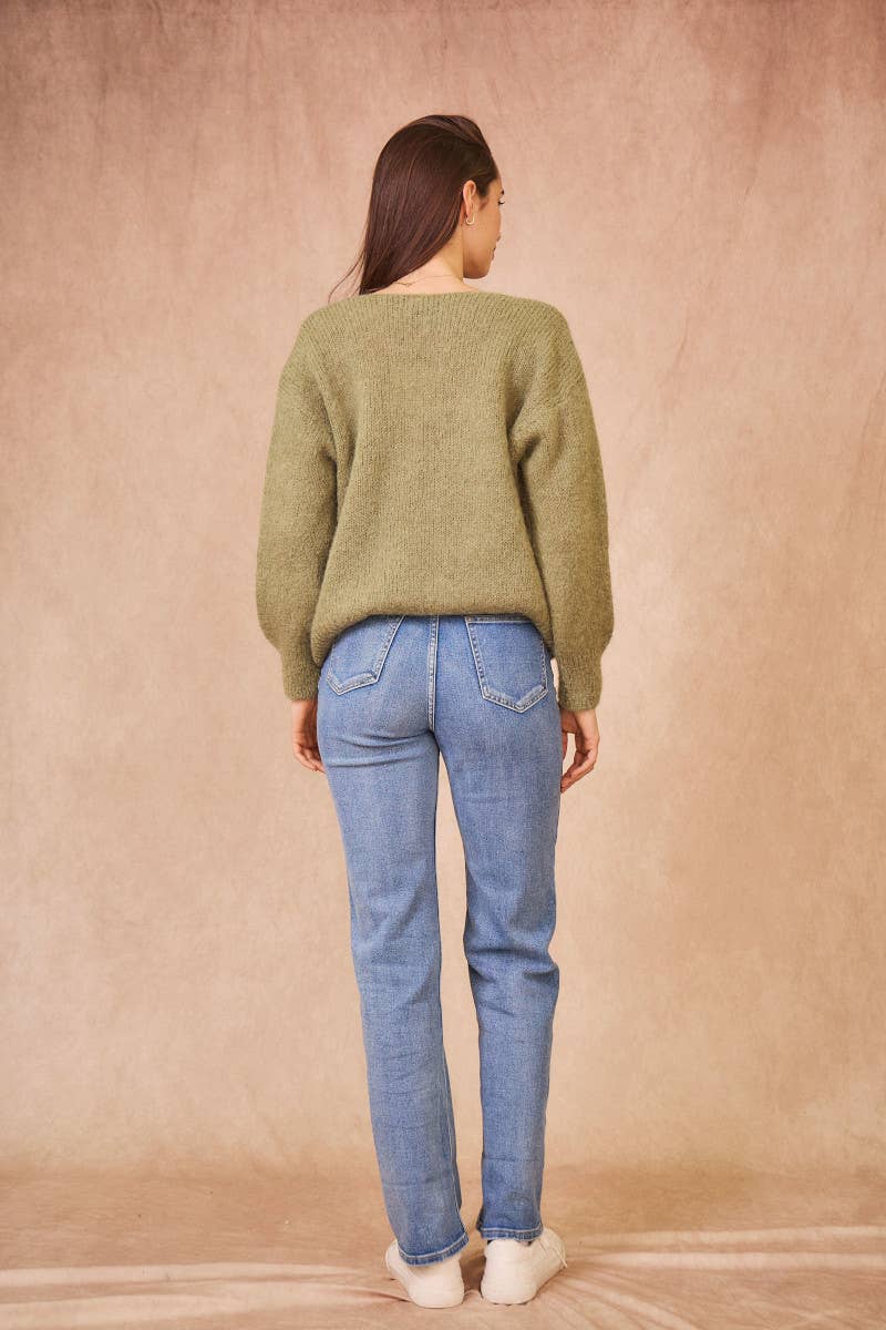 Calie Paris - Wholesale Knit Sweater - Women's - V-Neck Kid Mohair Sweater6