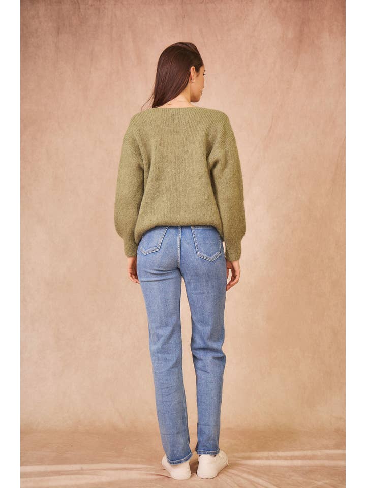 Calie Paris - Wholesale Knit Sweater - Women's - V-Neck Kid Mohair Sweater6