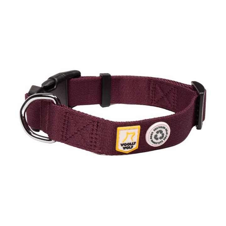 Juicy Plum Dog Collar Recycled (RPET) for wholesale by Woolly Wolf