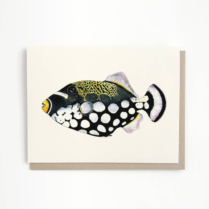 Clown Trigger Fish Card for wholesale by Irene Akio