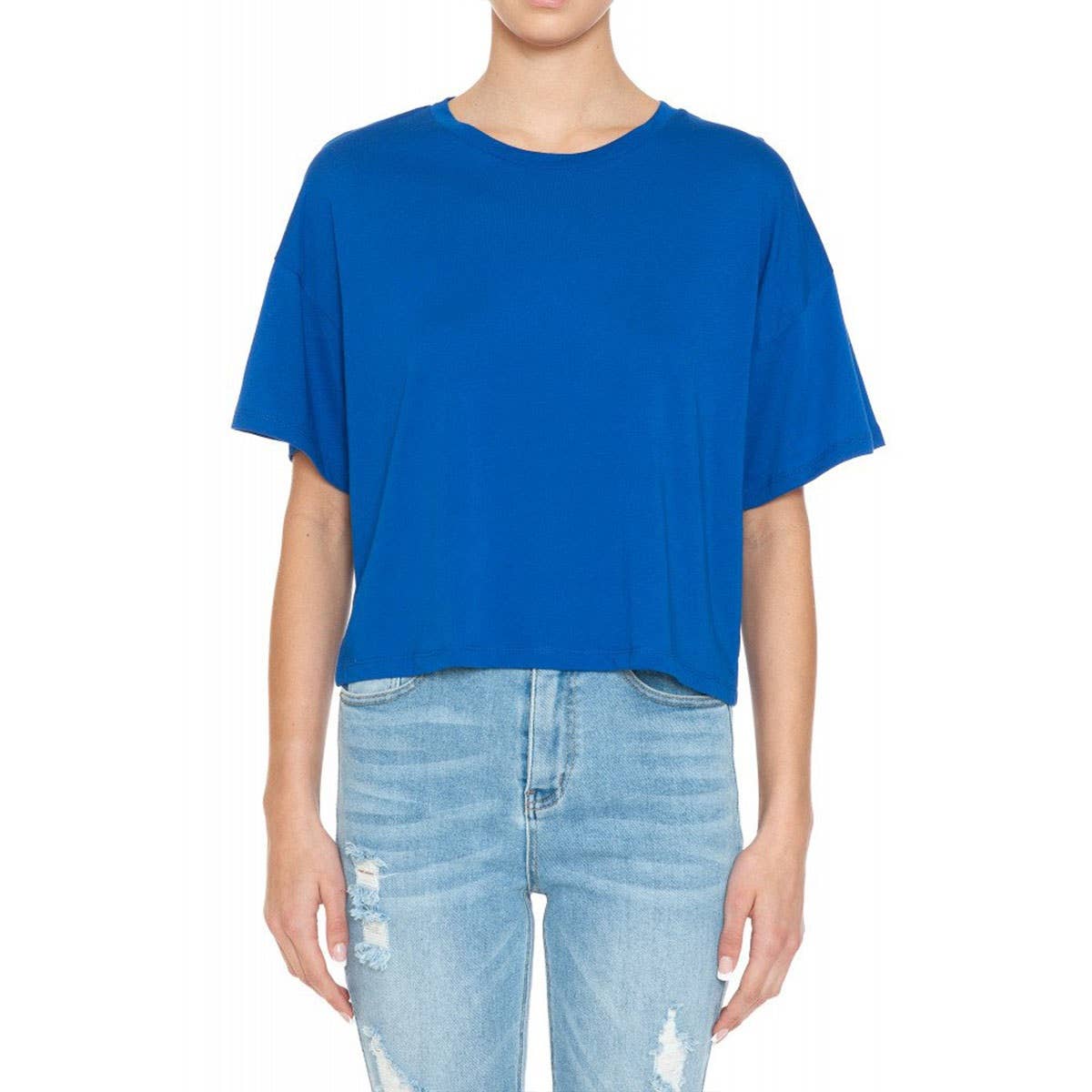 Timeless - Wholesale T-Shirt - Women's - ROUND NECK SHORT SLEEVES OVERSIZED CROP TOP12