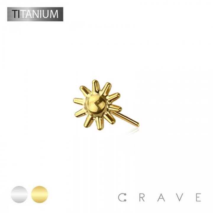 IMPLANT GRADE TITANIUM THREADLESS PUSH IN MINI SUNFLOWER TOP for wholesale by CRAVE