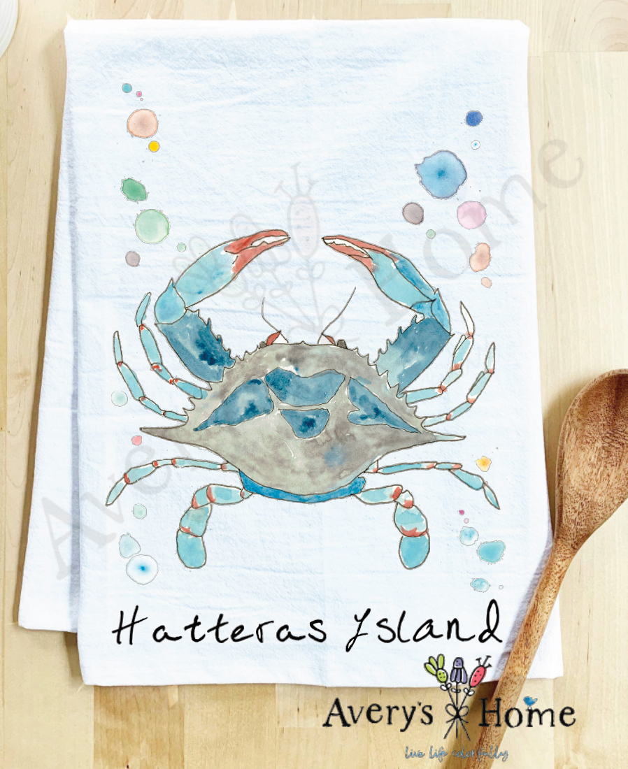 Avery's Home - Wholesale Tea Towel - Blue Crab Ocean Customizable Coastal Tea Towel48