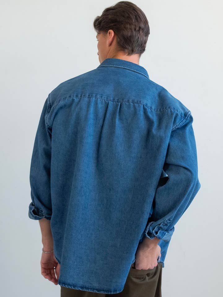 Denim Shirt - Dark Blue for wholesale on Faire6