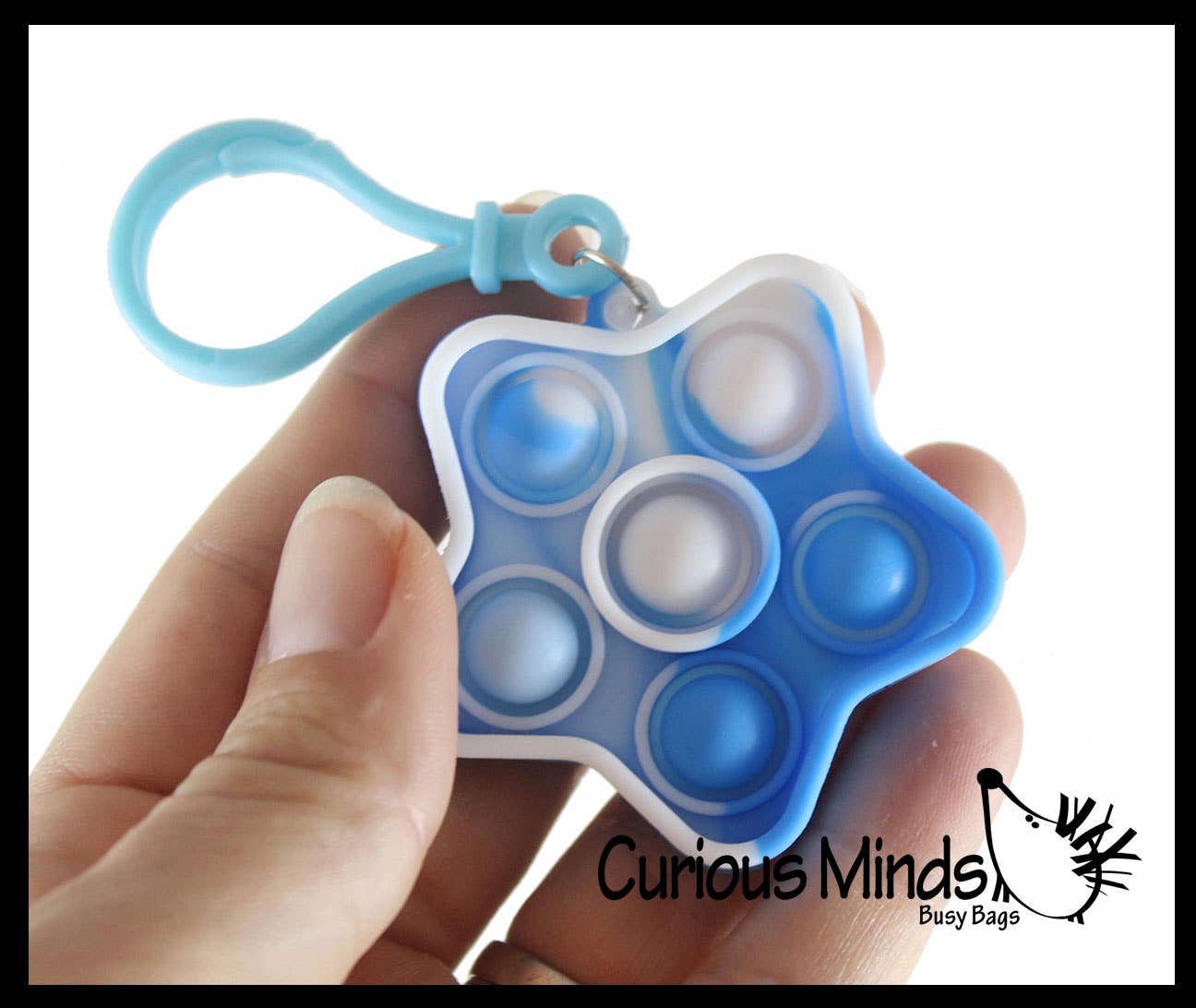 Curious Minds Toys - Wholesale Fidgetspeelgoed - Kinderen - 1 klein Bubble Pop Fidget-speelgoed met clips - Siliconen duwbeugel6