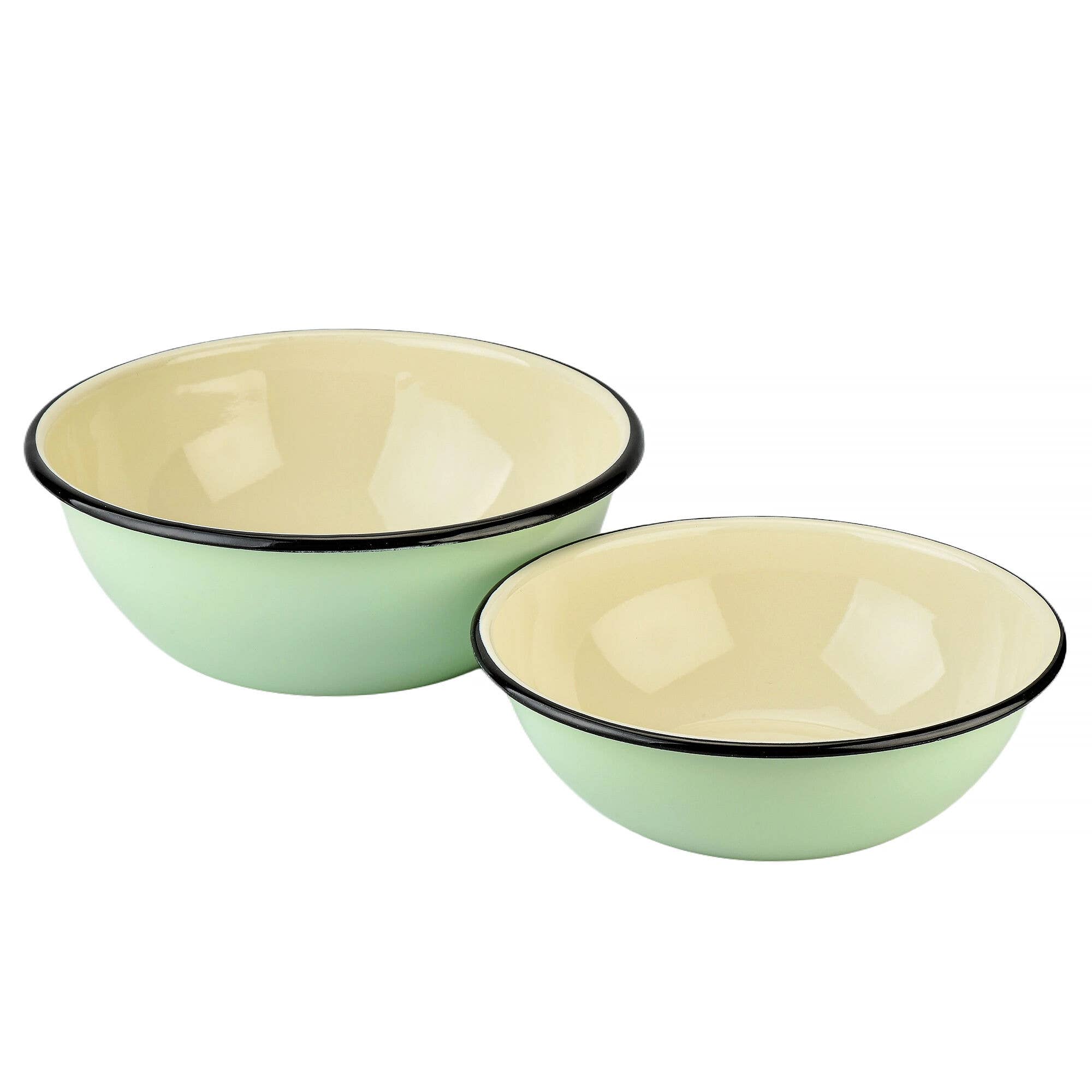 STP - Wholesale Bowl - Mint Сoolness Enamel Steel Bowl Set of 2 (1.6-qt + 2.7-qt)1