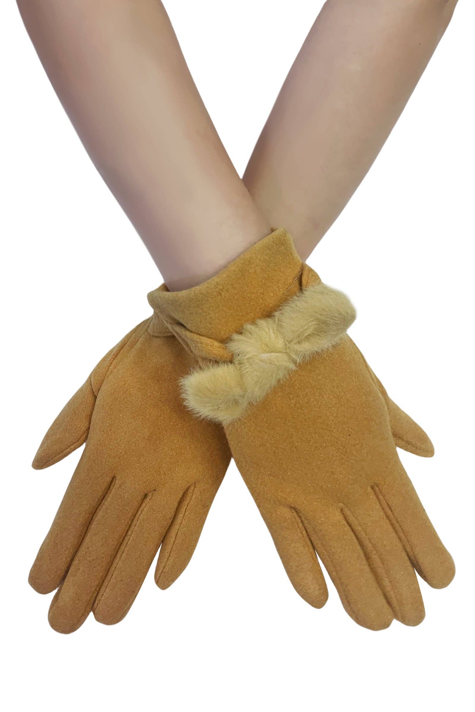 Fashion Scarf World - Wholesale Gloves – Women's - Twist Bow Plain Touchscreen Gloves1