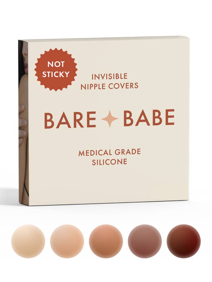 Bare Babe - Wholesale Nipple Pasties - Women's - Non-Adhesive "Grippy, Not Sticky" Nipple Covers