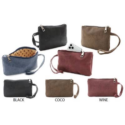 Stylish Vegan Leather Wristlet for wholesale by 22 Tote