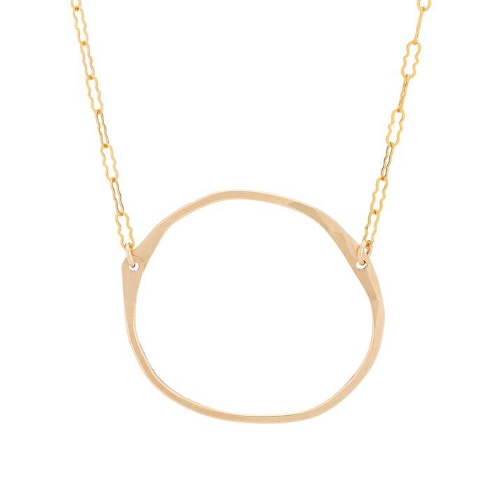 Little Apple Necklace, Imperfect Circle Gold or Silver for wholesale by Freshie & Zero